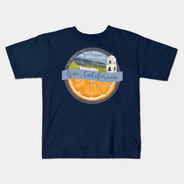 Ojai California Badge Kids T-Shirt by MSBoydston